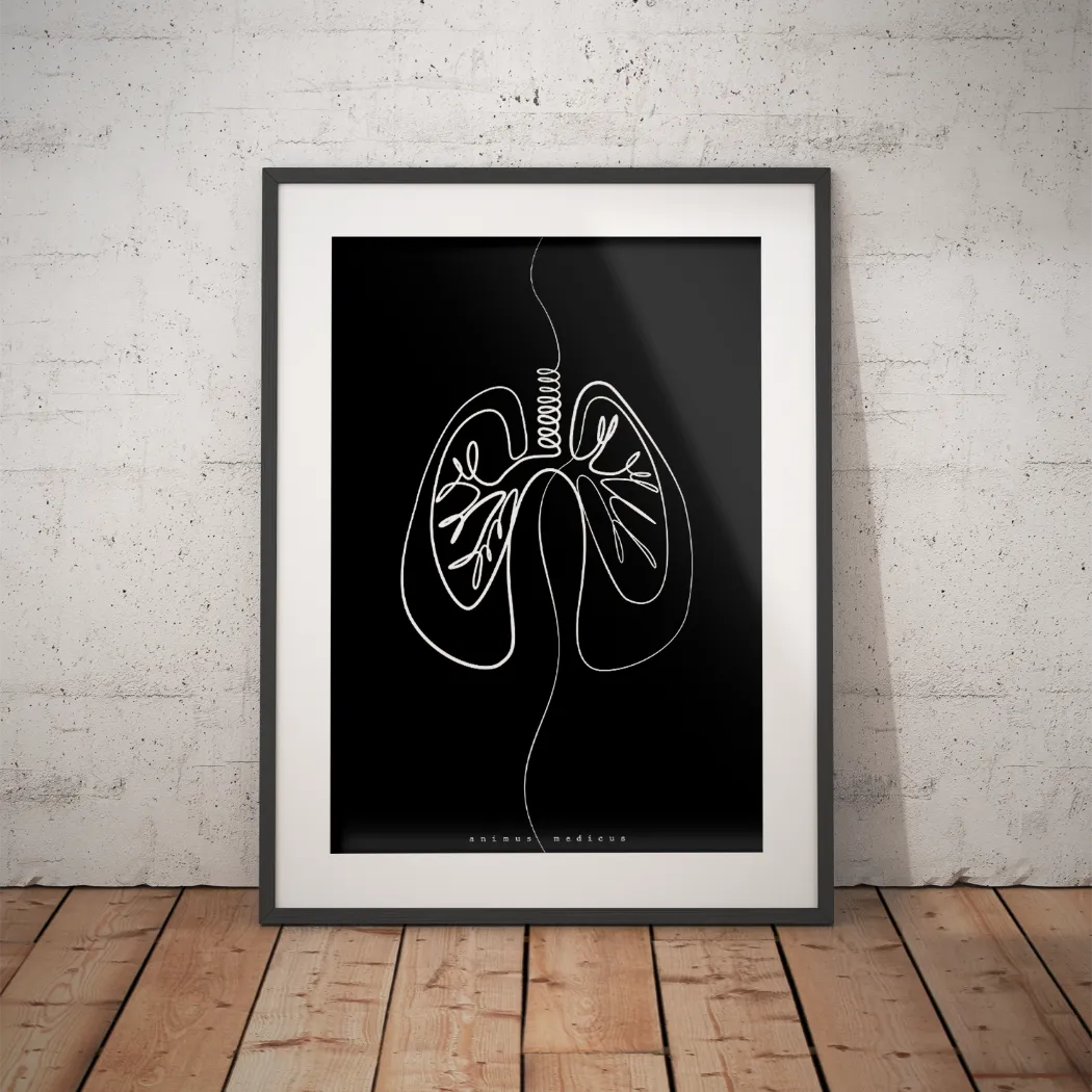 Lungen Anatomie Minimalist Dark - Animus Medicus GmbH