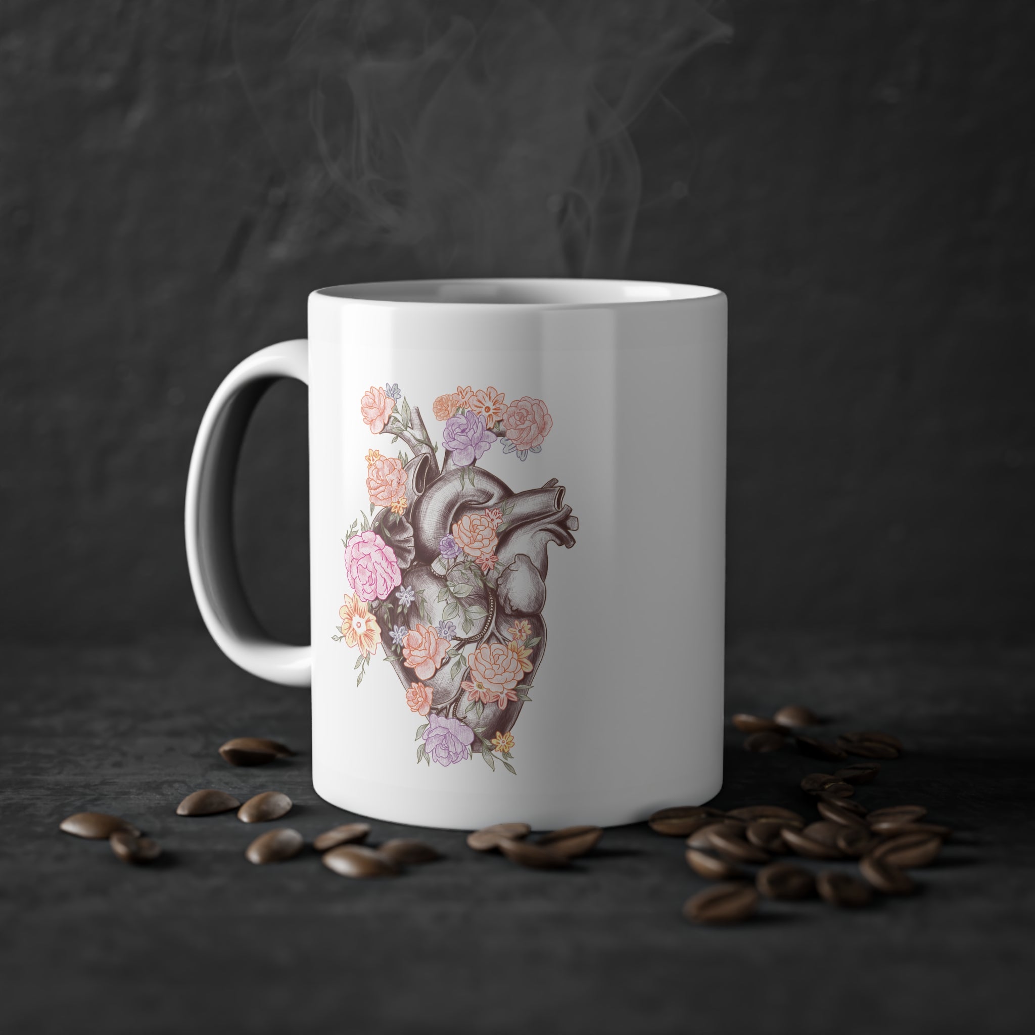Flowers Heart Cup
