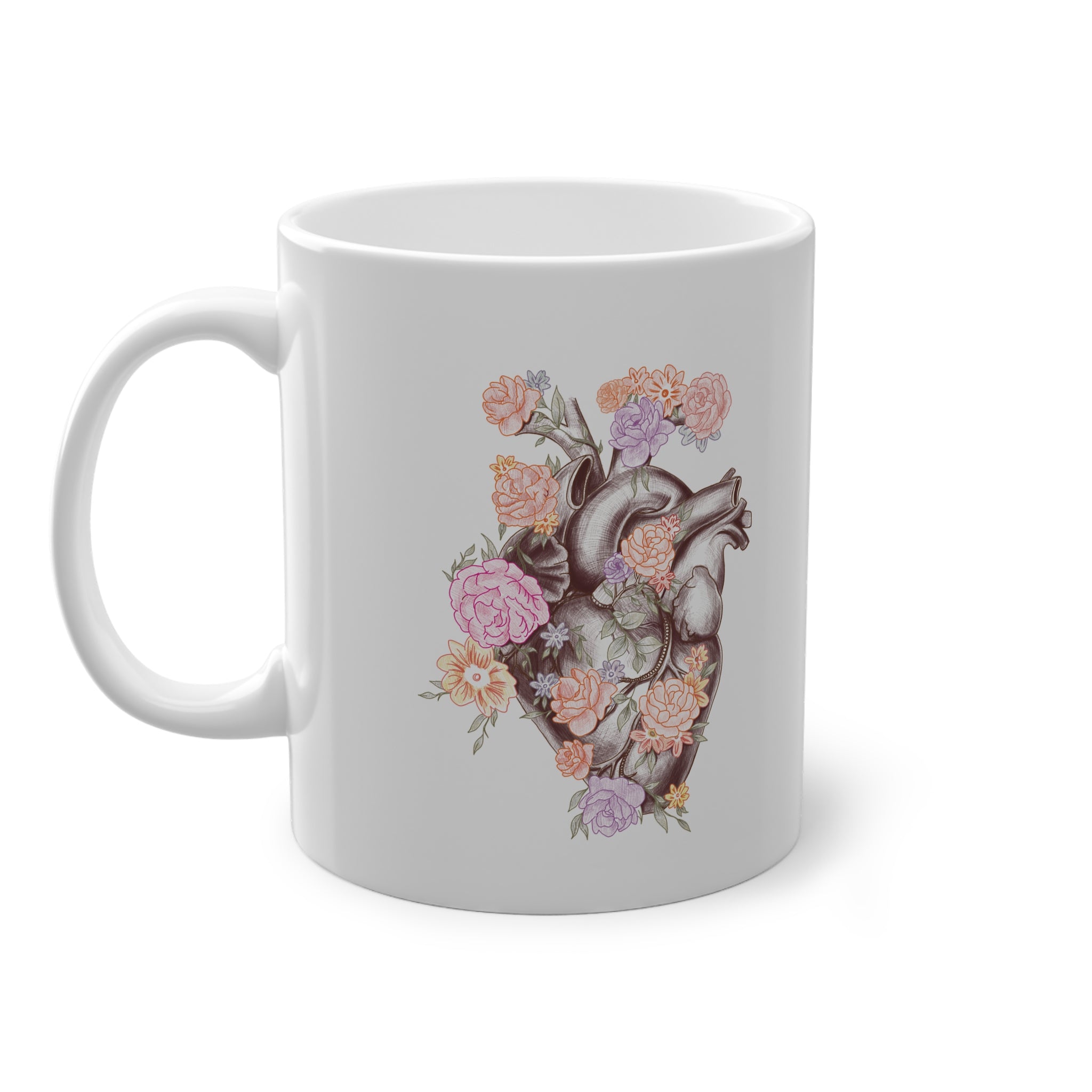 Flowers Heart Cup