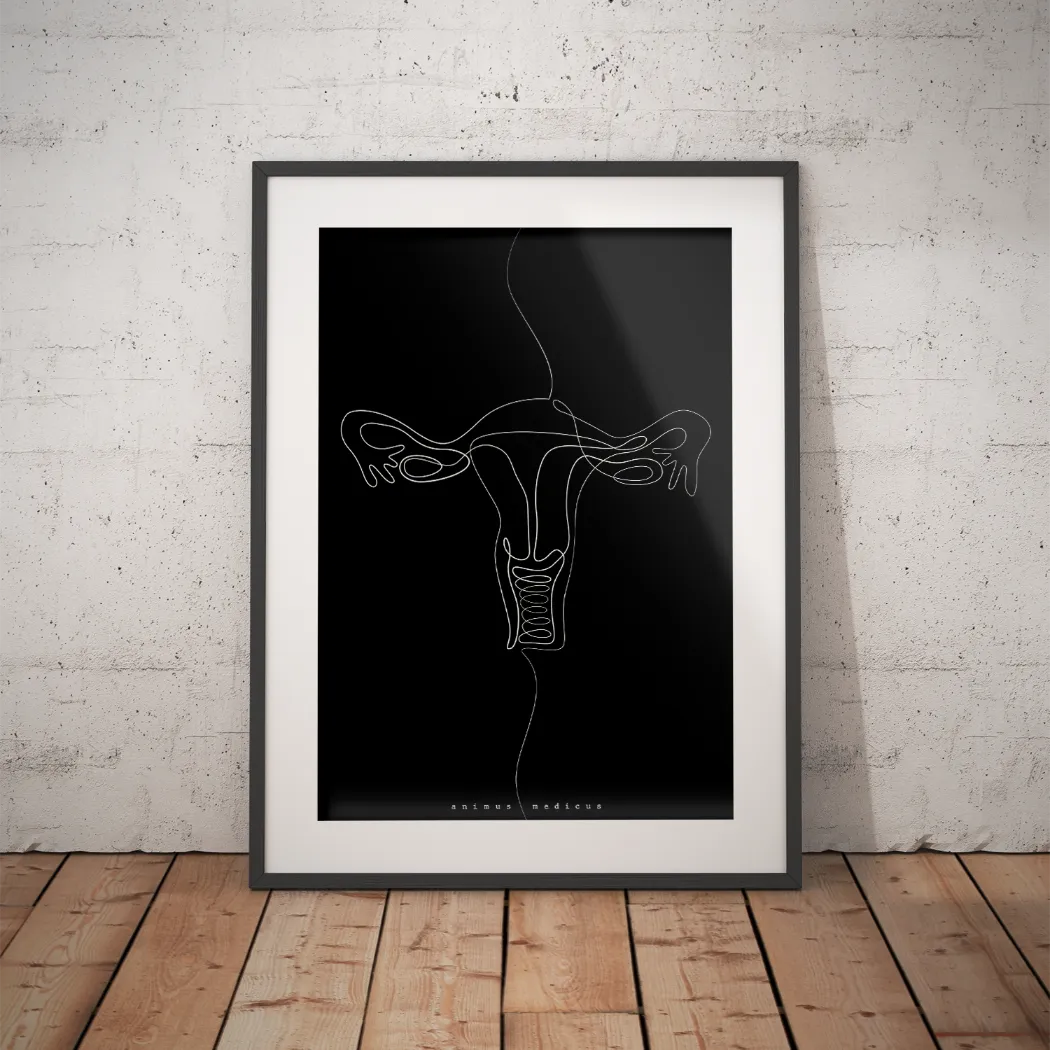Baarmoeder Anatomie Minimalistisch Donker