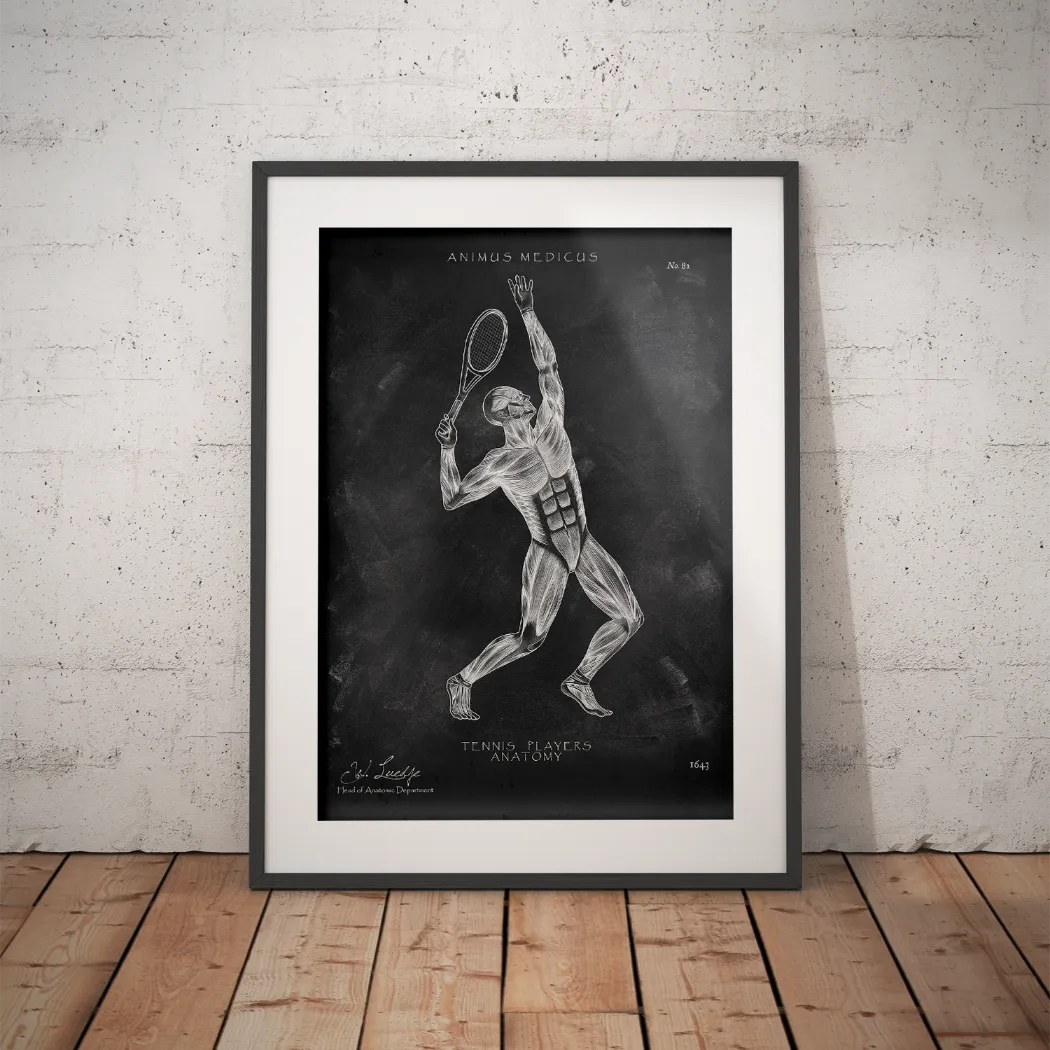 Tennis Anatomie Poster - Schoolbord