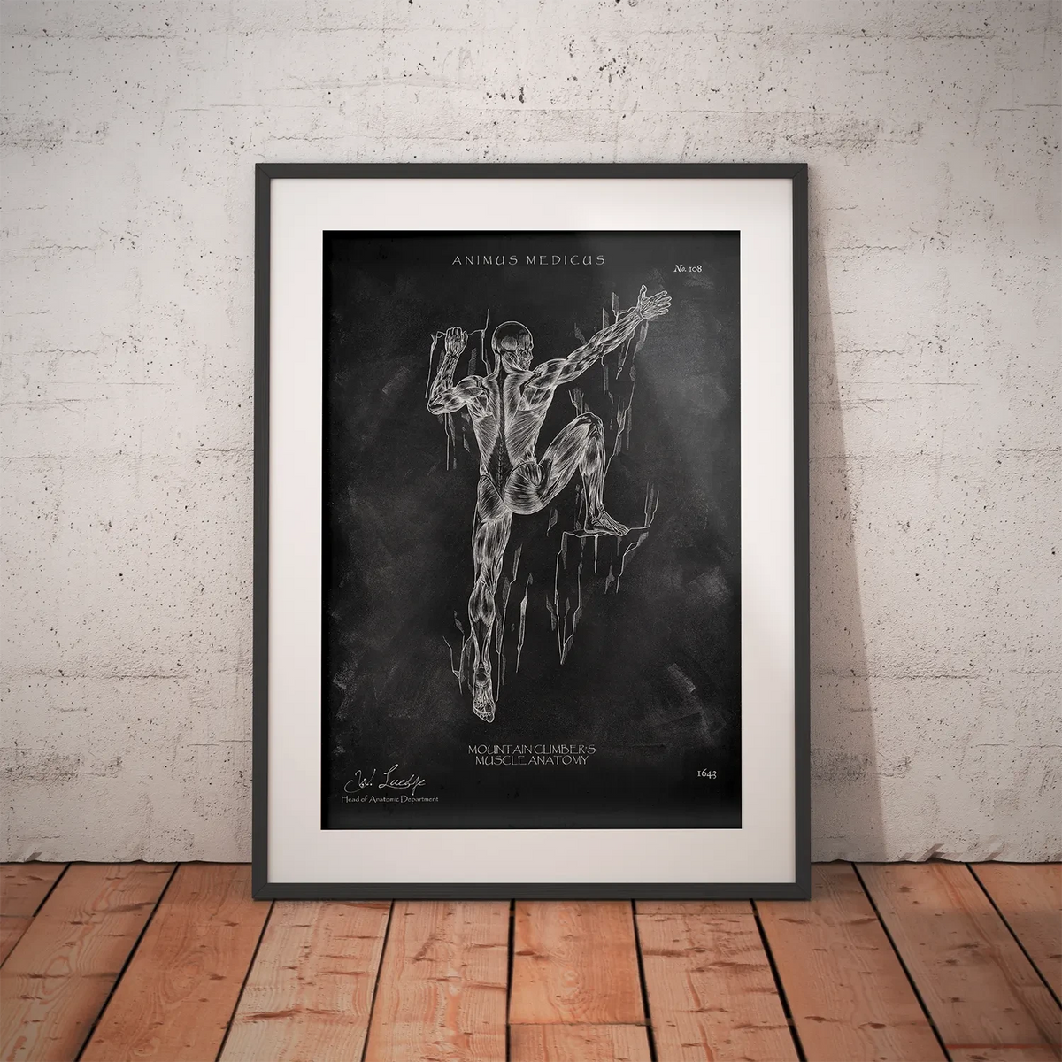 Kletterer Anatomie - Chalkboard