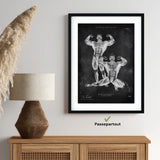 Bodybuilder anatomie Poster - schoolbord