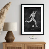 Voetbal anatomie Poster - schoolbord