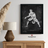 Basketbal anatomie Poster - schoolbord