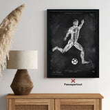 Voetbal anatomie Poster - schoolbord