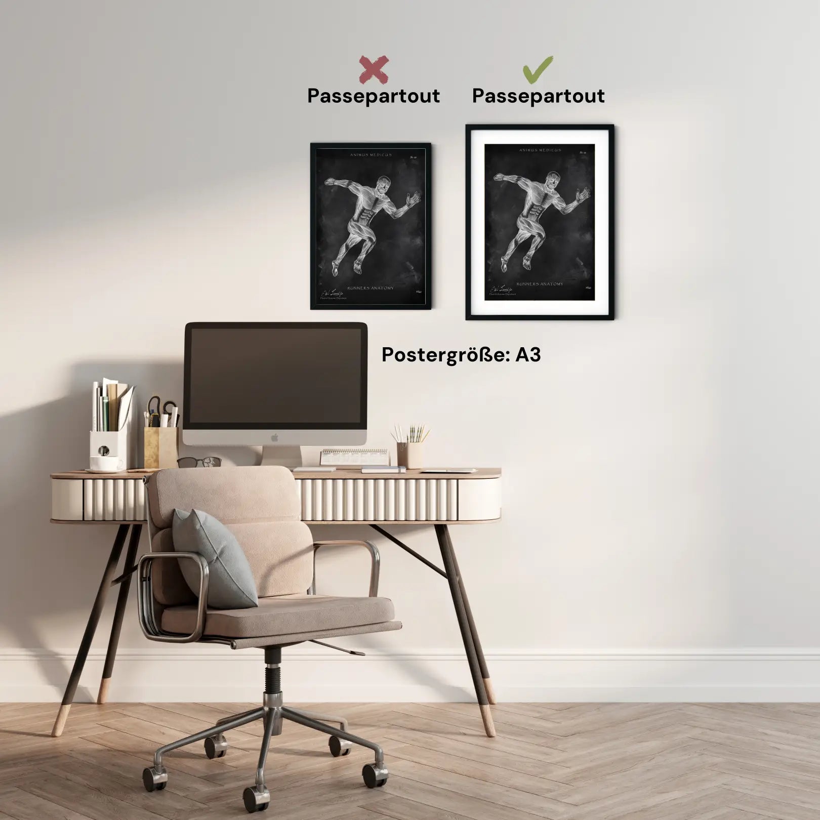 Runner anatomie Poster - schoolbord