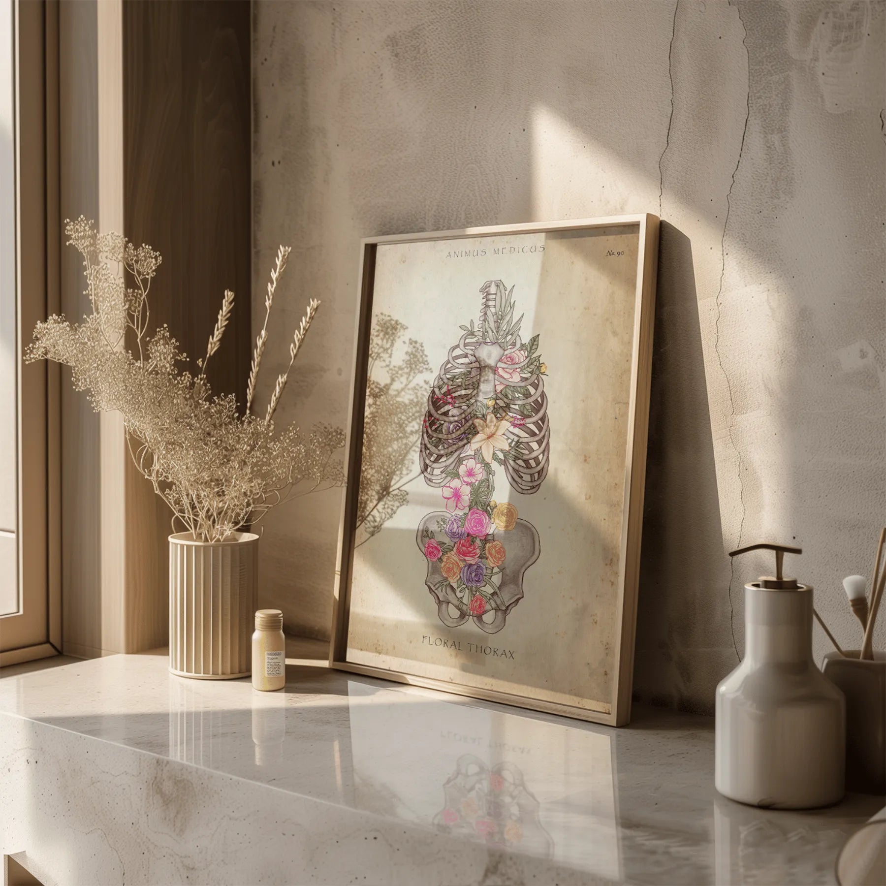 Borstkas met bloemen