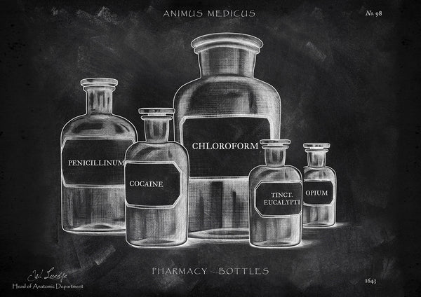 Pharmazie Fläschchen Poster - Chalkboard