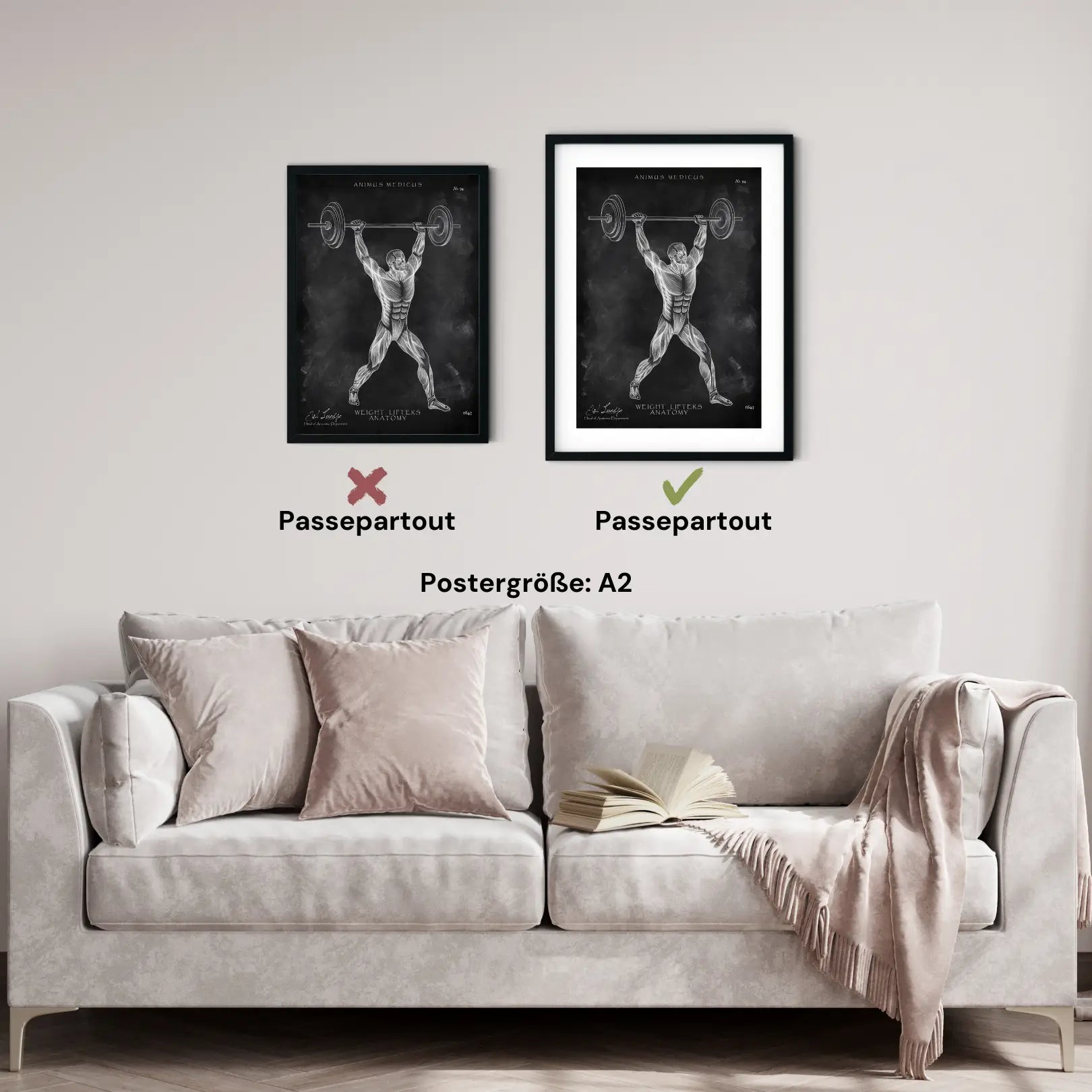 Gewichtheben Anatomie Poster - Chalkboard - Animus Medicus GmbH