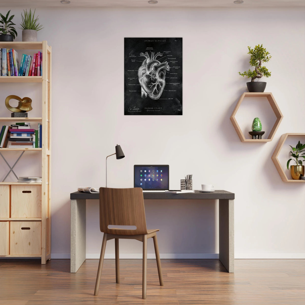 Herz Anatomie Chalkboard - Leinwand - Animus Medicus GmbH