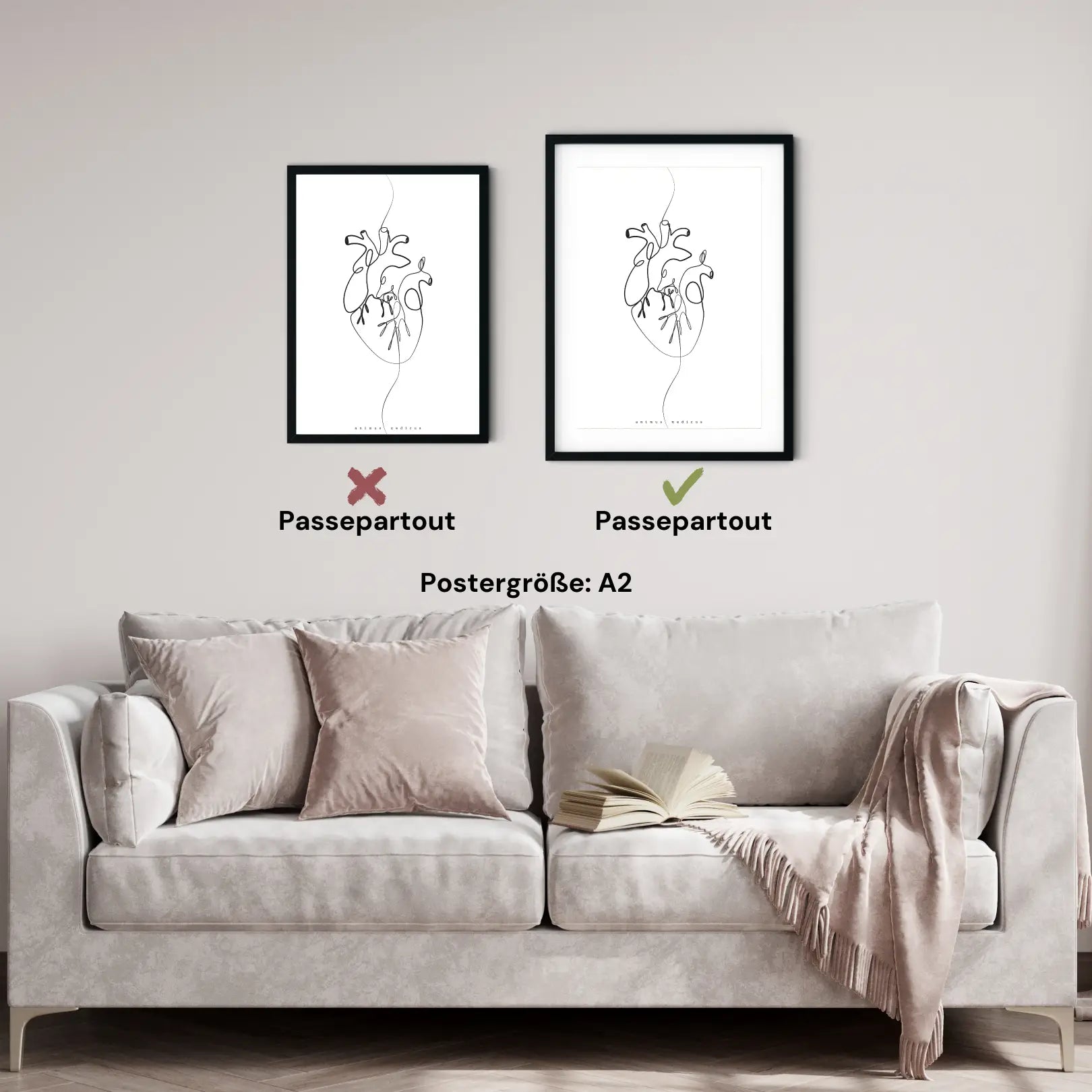 Herz Anatomie Minimalist - Animus Medicus GmbH